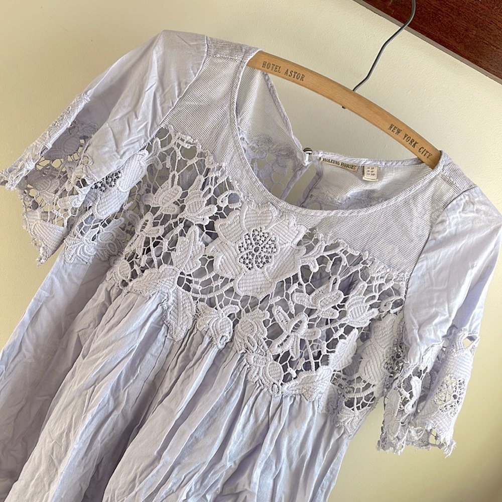 Holding Horses Anthropology lavender dress with built in slip